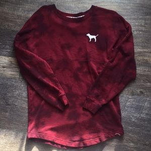Pink sweatshirt maroon color